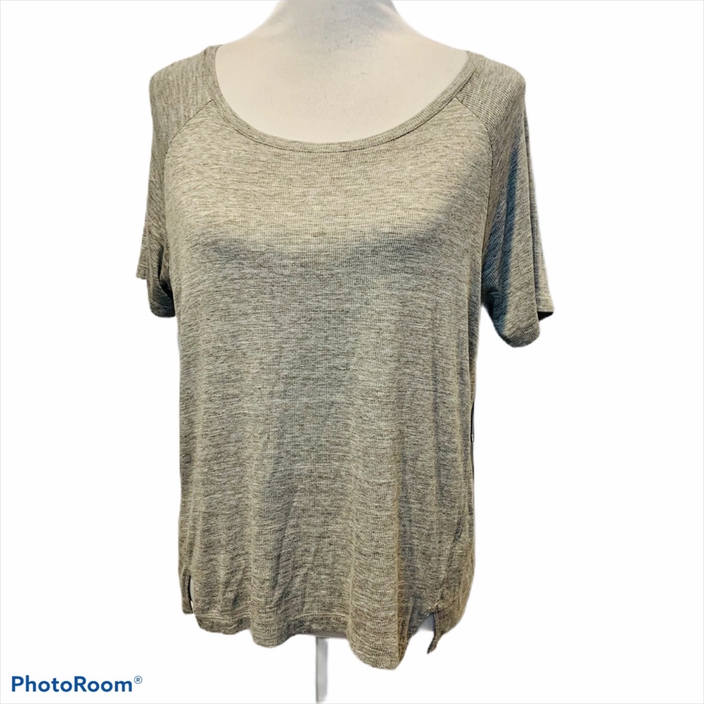 WHITE + WARREN Gray Heather Easy Crew Neck Top